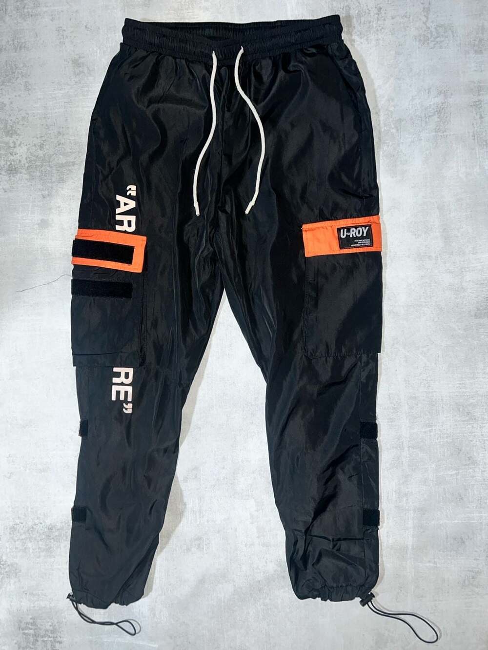 U-ROY Streetwear Tactical Cargo Jogger Pants with Velcro Straps - Picture 1 of 4